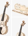 3D Wooden Puzzle Violin Capriccio Model  DIY Gifts Easy Assembly Kits Musical Building