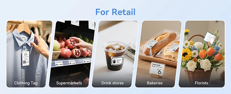 B4 Thermal Label Printer 110mm, Bluetooth Wireless Wide Label Maker, Inkless Barcode & Shipping Label Printer