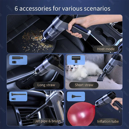 150000PA Car Vacuum Cleaner Powerful Wireless Vacuum Cleaner Portable Strong Suction Handheld Car Cleaner Home Appliance