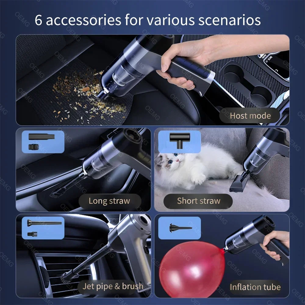 Car Vacuum Cleaner 150000PA Poweful Wireless Handheld Vacuum Cleaner Portable Strong Suction Car Cleaner Home Appliance