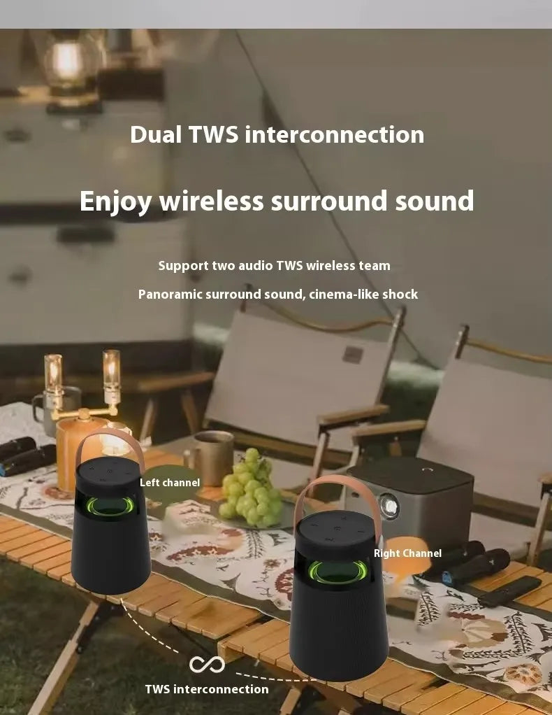 Wireless Bluetooth Speaker Outdoor Portable Camping RGB Color Light Rechargeable Wireless Speaker Home Party Music Player