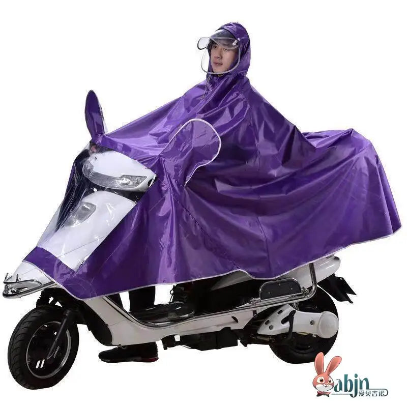 Full Body Waterproof PVC Rain Poncho for Motorcycle and Bicycle Riding