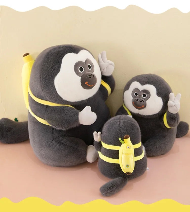 Ugly Cute Monkey Plush Stuffed Doll Banana Pillow Toy