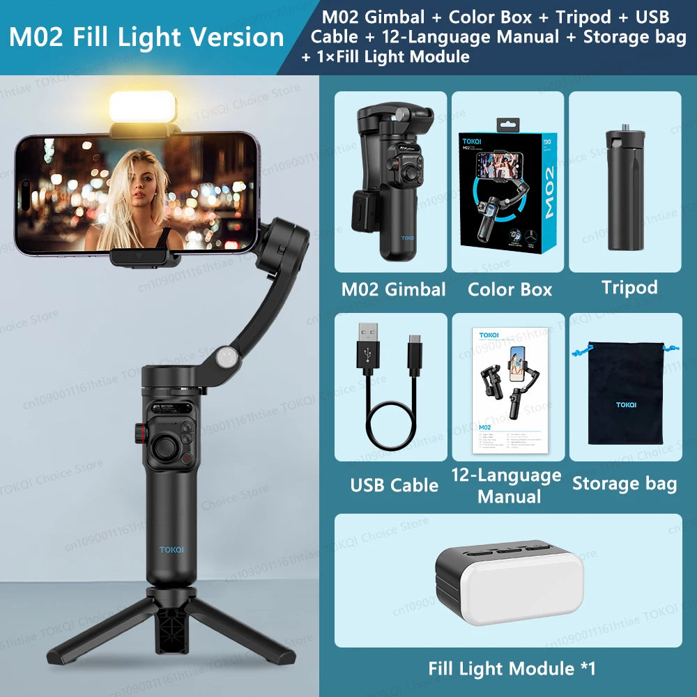 3-Axis Handheld Gimbal Stabilizer for Smartphone with Wireless Remote for iPhone Android Phone Face Tracking Tiktok Vlog