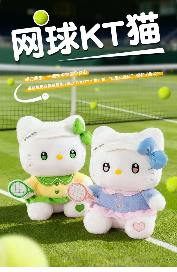 Cute Cat Character Tennis Theme Plush Stuffed Doll Toy
