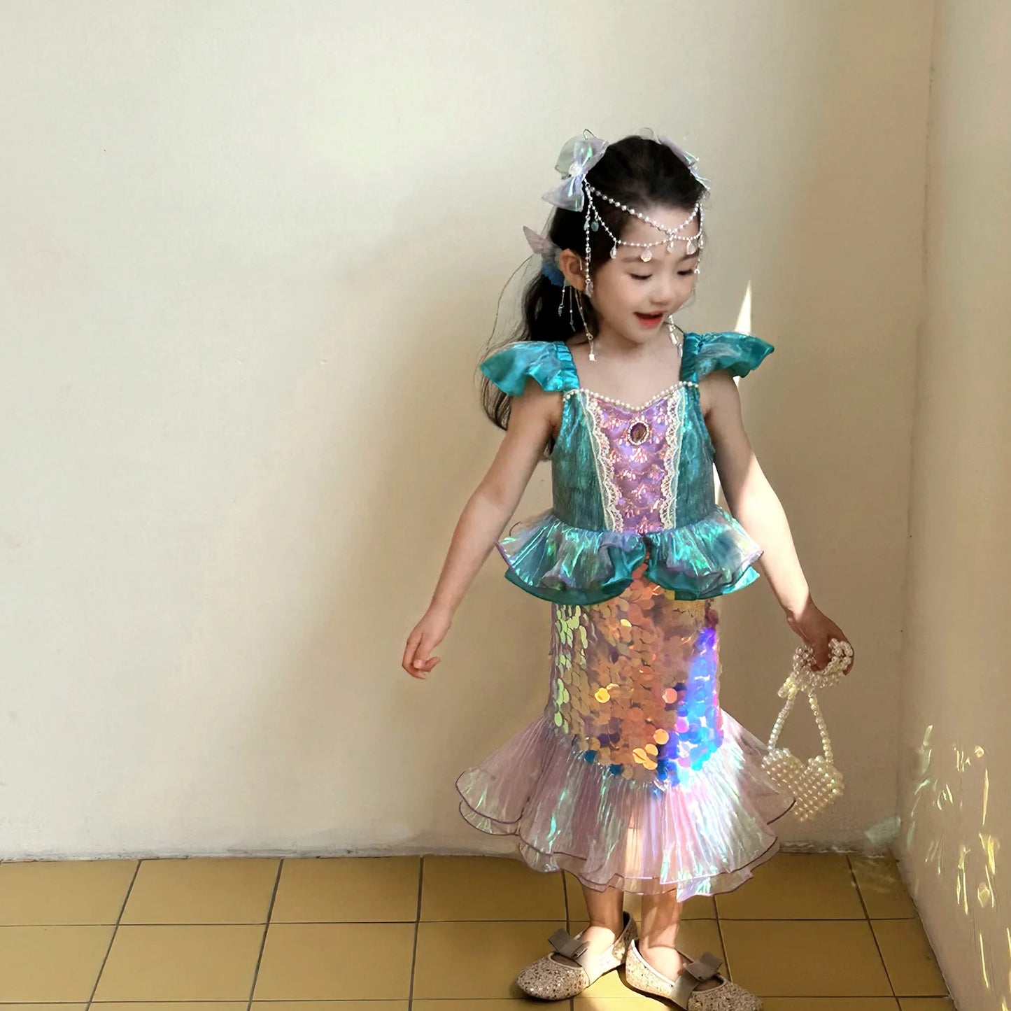 New Girl Dresses Princess Costume Kids Mermaid Cosplay Costume Kids Carnival Birthday Party Prom Costume Party Dresses For girls