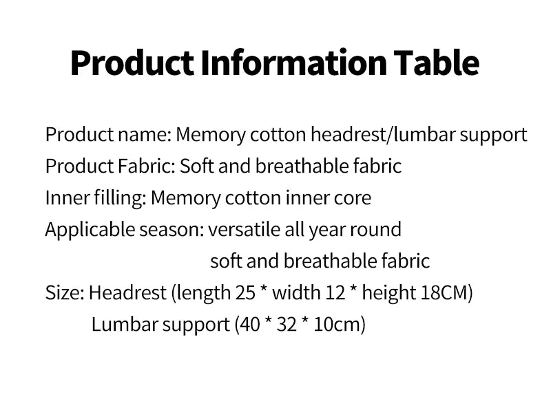 Memory Foam Car Neck Headrest Pillow Auto Car Seat Pillow Breathable Head Support Neck Rest Protector Automobiles Interior