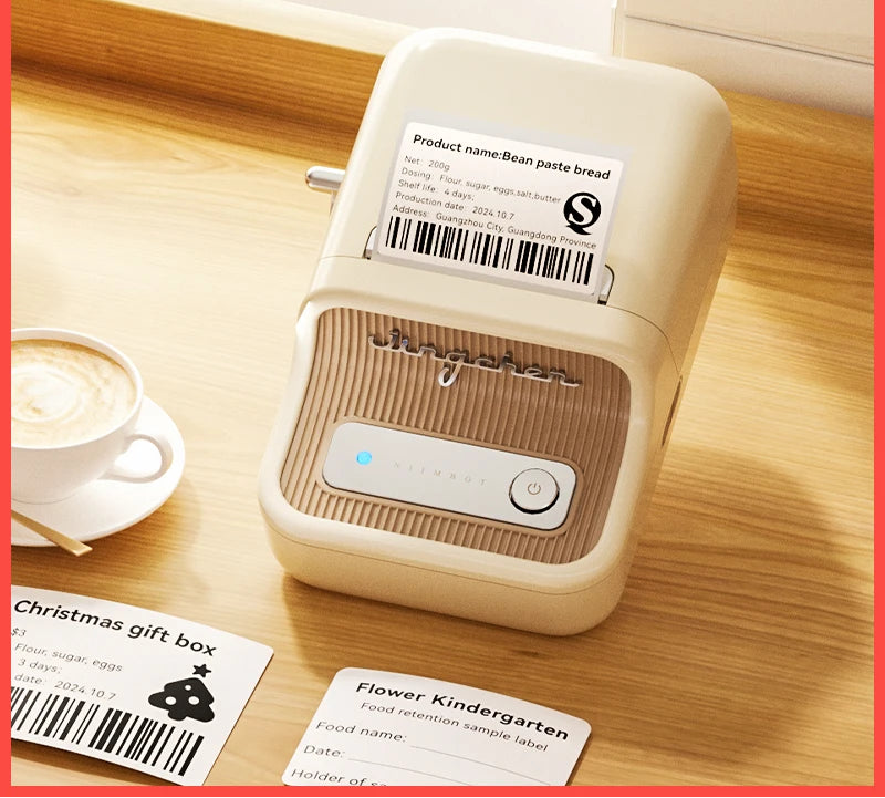 B21 / B1 Thermal Label Printer, Bluetooth Wireless Sticker Maker 20–50mm, Portable Inkless Barcode Label Printer for Clothing & Jewelry