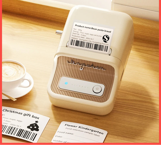 B21 / B1 Thermal Label Printer, Bluetooth Wireless Sticker Maker 20–50mm, Portable Inkless Barcode Label Printer for Clothing & Jewelry