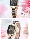 Ceramics Elegant Watch for Women Luxury Brand Waterproof Square Black Ladies Wrist watches