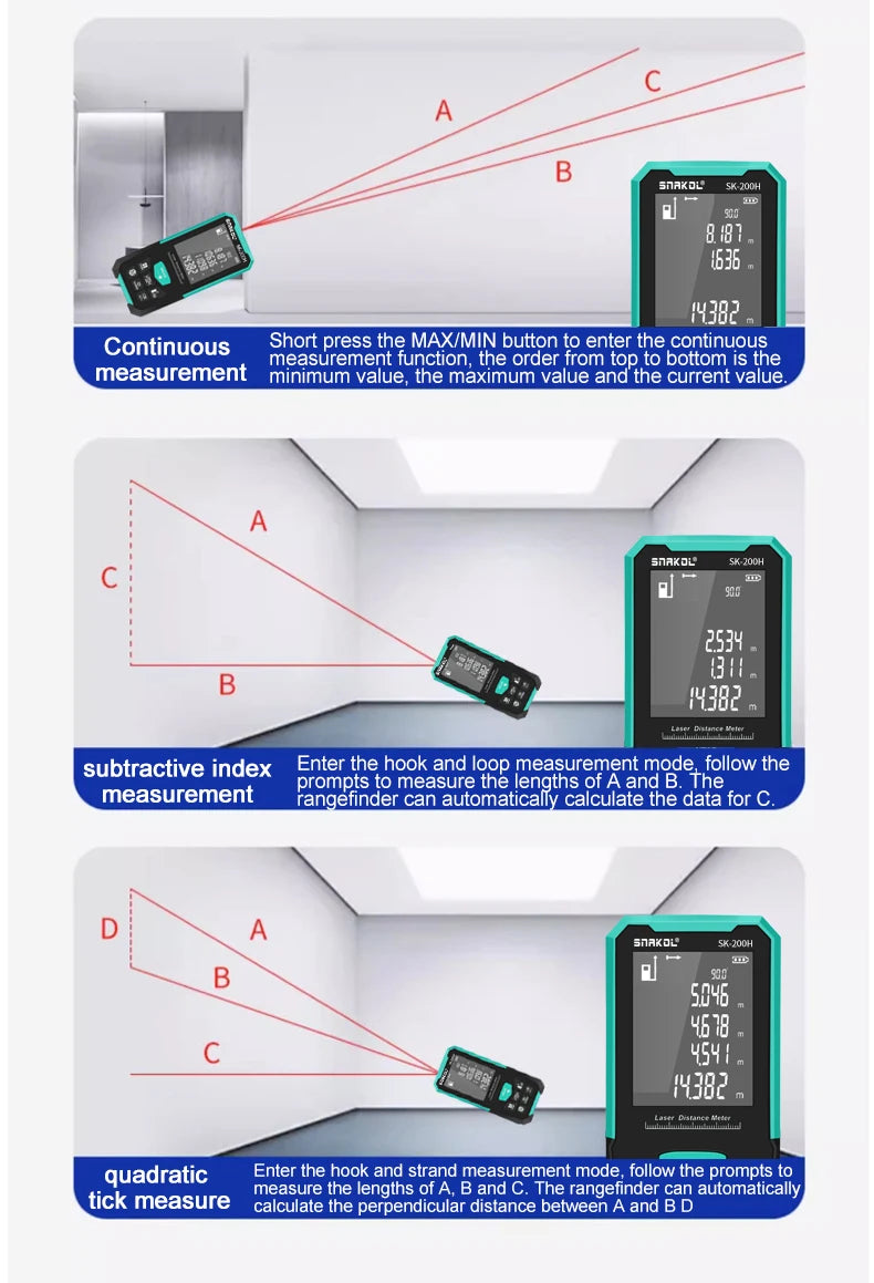 Laser Distance Meter 150M/200M Profesional Laser Tape Measure Rangefinder Trena Roulette Ruler Range Finder USB Charging