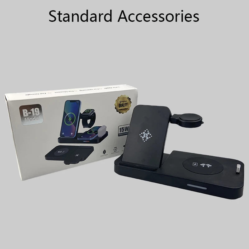 3 in 1Wireless Charger Stand Fast Charging Dock Station Type C For Watch Huawei iPhone 15 14 13 12 Pro Max Earbuds
