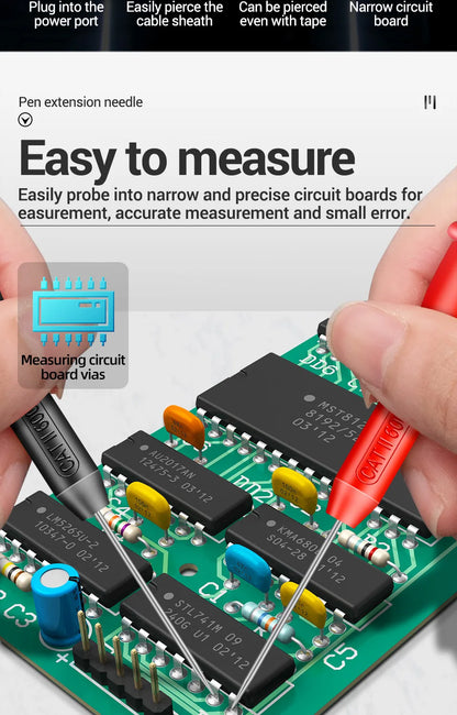 Insulation Piercing Needle 1mm Pin Non Destructive Multimeter Test Probe 10A 600V For 2mm Test Lead