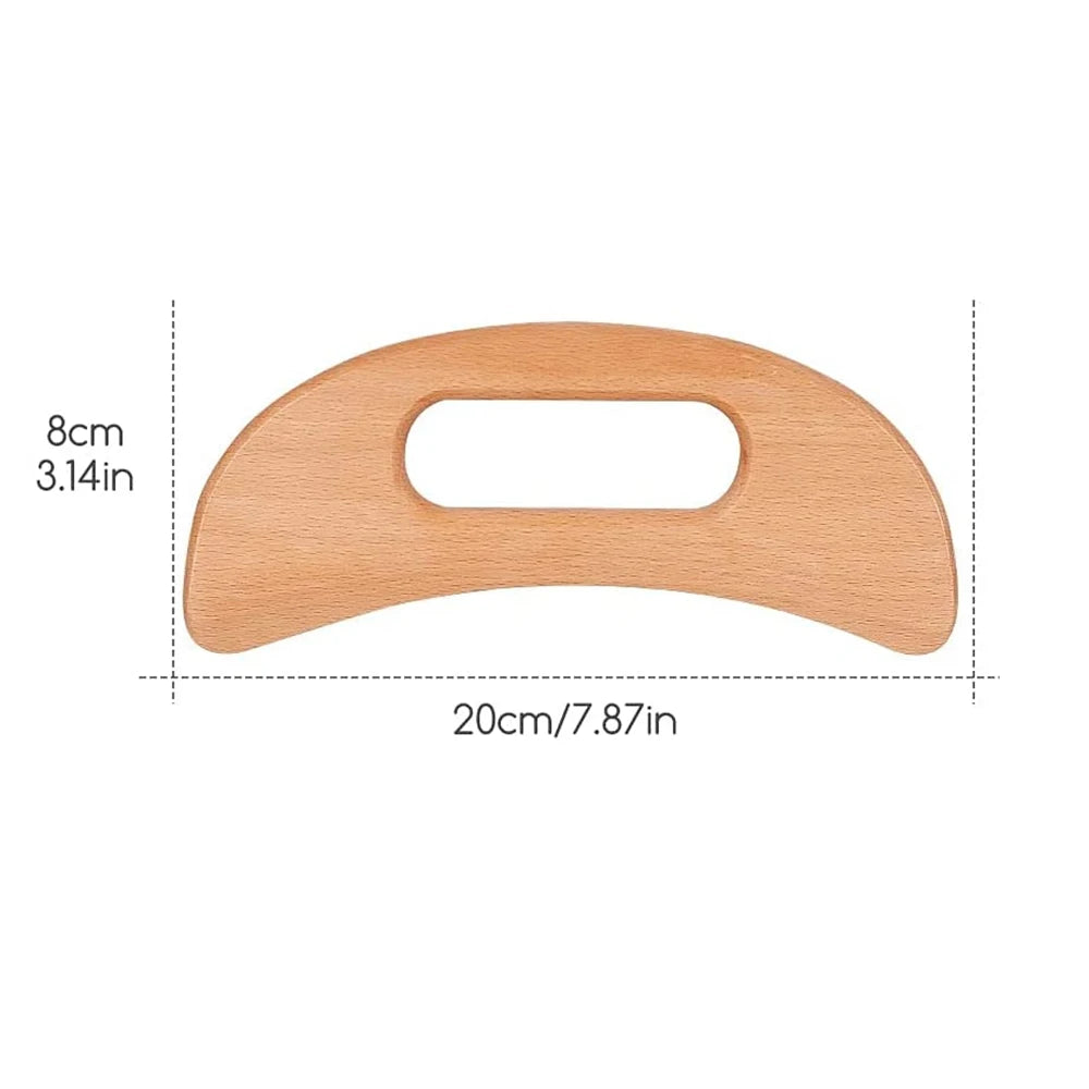 Wood Therapy Massage Gua Sha Tool, Lymphatic Drainage Massager, Grip Scraping Board, Anti Cellulite for Body Shaping,Muscle,Neck