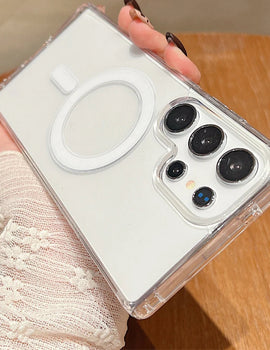 Transparent Magnetic For Magsafe Case For Samsung S25 Ultra S24 Plus S23 S22 5G Shockproof Cover