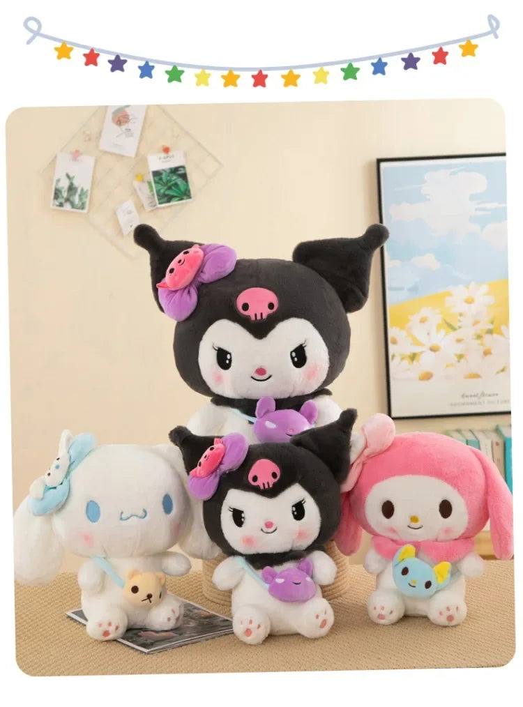 Sanrio Kuromi Plush Dolls 40/50cm Kawaii My Melody Cinnamoroll Soft Stuffed Animals Anime Figure Pillow Cartoon Decor Kids Toys