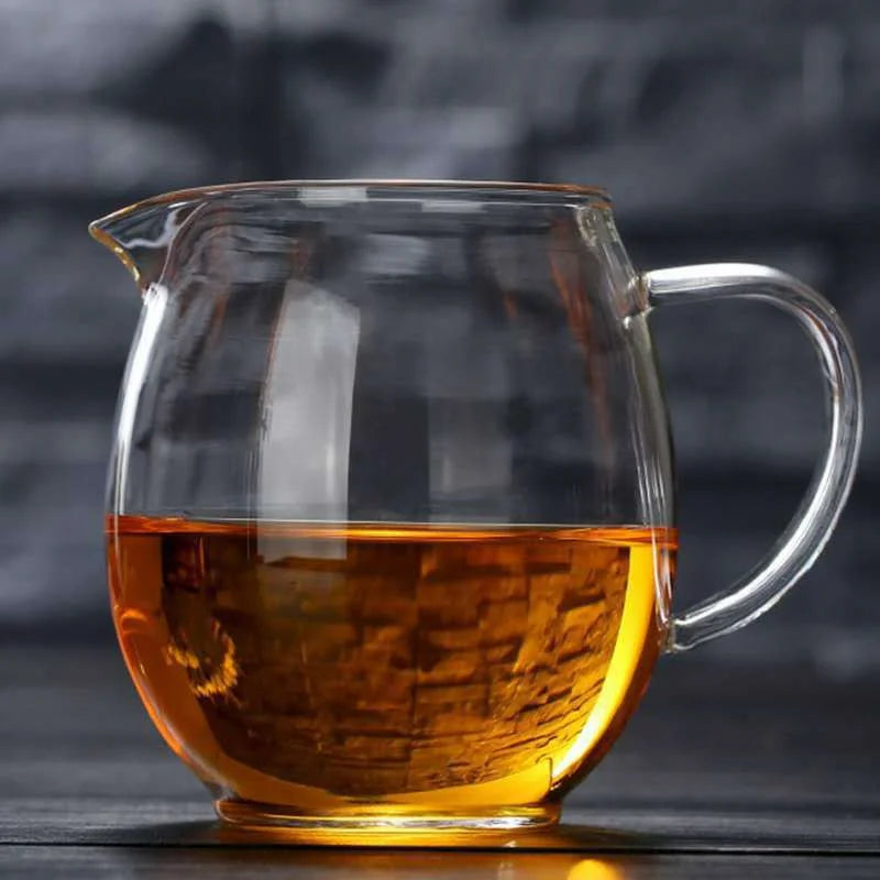 Heat Resisting Clear Glass Tea Pitcher Glass Tea Pot Fair Cup Cha Hai Chinese Kung Fu Tea Set Milk Glass Pitcher Coffee Pot