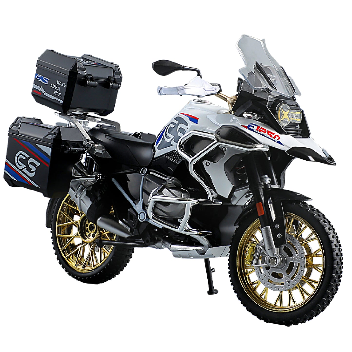 1:10 R1250GS Adventure Alloy Die Cast Motorcycle Model Vehicle Collection Sound and Light Off Road Autocycle Toys Car