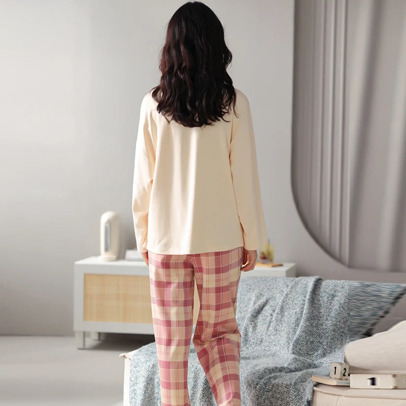 Women’s 2-Piece Pajama Set – Long Sleeve Top & Pants, Loose & Comfortable Winter Loungewear
