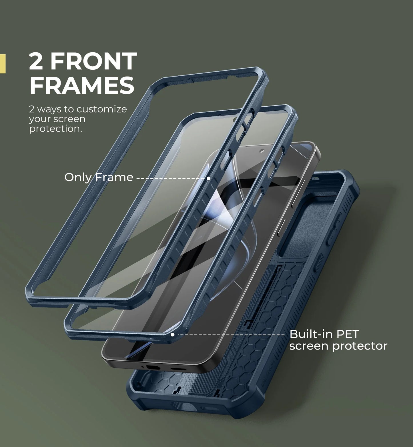 For Samsung Galaxy S25 Plus 2025 Case Full Body Rugged Case with Camera Cover & Built-in Screen Protector Kickstand Case