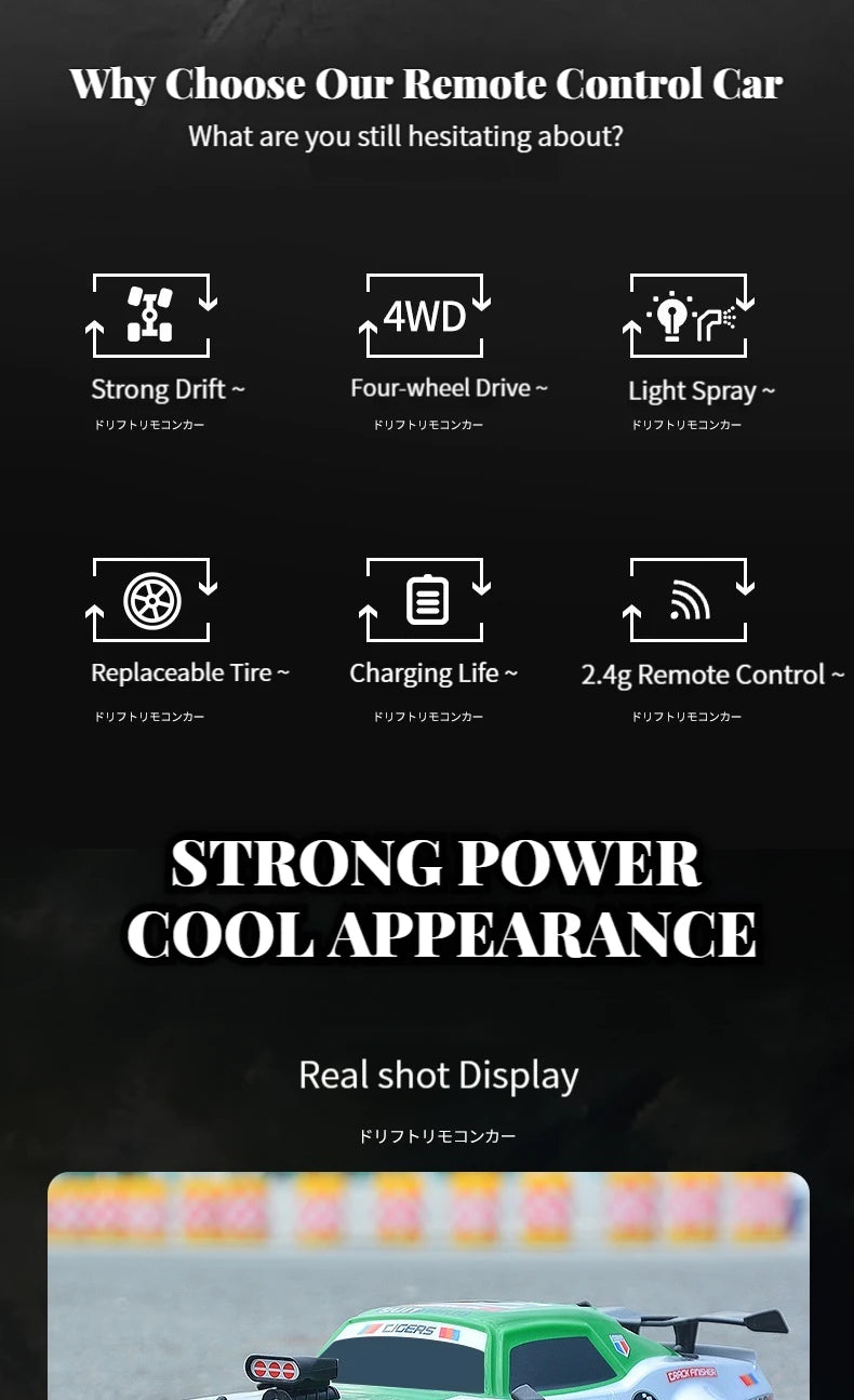 AE86 Remote Control CAR Racing Vehicle Toys For  1:16 4WD 2.4G High Speed GTR RC Electric Drift Cars  Toys Gift