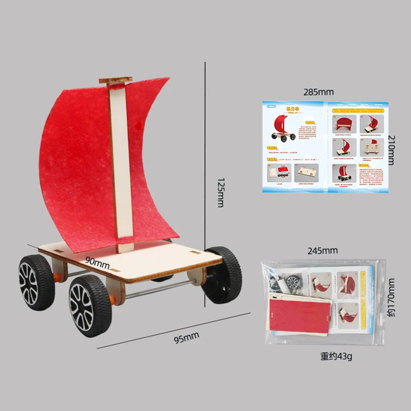 3D Wooden Puzzle DIY Physical Model Science Experiment Educational Toy Password Box Grain Fan Assembly Model DIY Decoration Gift