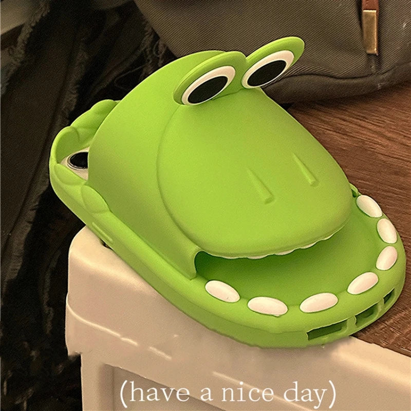 Cute 3D Dinosaur Slipper Halloween Phone Case Silver For iPhone 15 14 13 Pro Max Funny Animal Shockproof Camera Protection