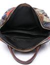 Patchwork Leather Backpacks Large Capacity Travel School Bag Retro Shoulder Bag Bagpack