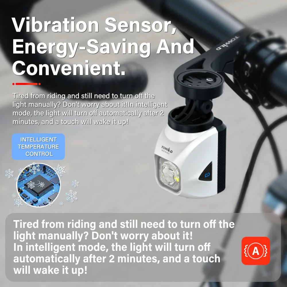 DL1200S Bicycle Light With Anti-Glare Cut-Off Line Beam 1500LM Rechargeable Led Bike Front Lights Mtb Cycling Headlights