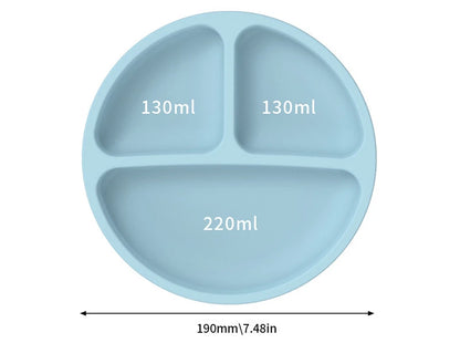 BPA Free Silicone Baby Tableware Set Suction Bowl Toddler Dinning Plate Straw Cup Silicone Bibs Spoon Fork for Children Dishes