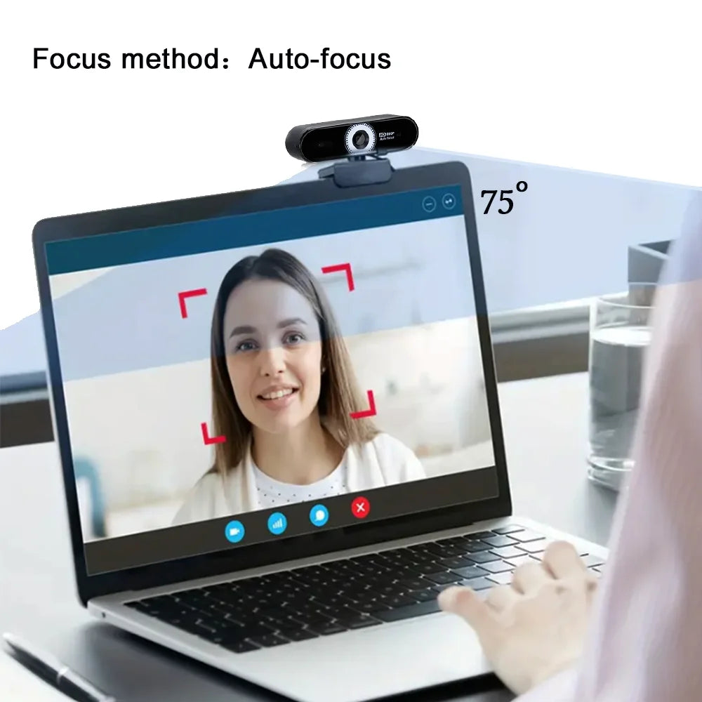Webcam 2MP 1080P HDR Built-in Microphone 30fps Auto-focus USB Web Cam for Video Conference Online Teaching Boardcast Camera