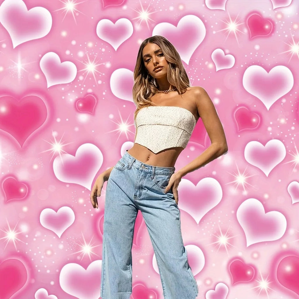 Pink Love Star Tapestry Gradient Heart shaped Bedroom Background Wall Couple Romantic Party Room Decoration