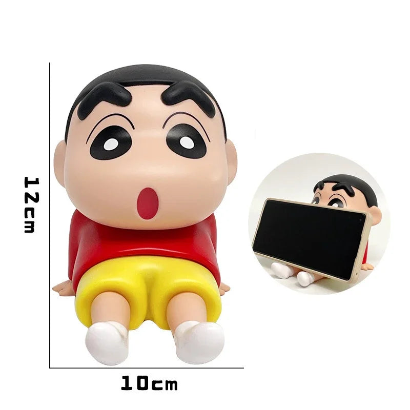 Crayon Shin Chan Anime Figure Phone Holder Desktop Ornament