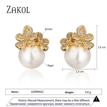 Exquisite Micro Inlay Zircon Flower Stud Earrings