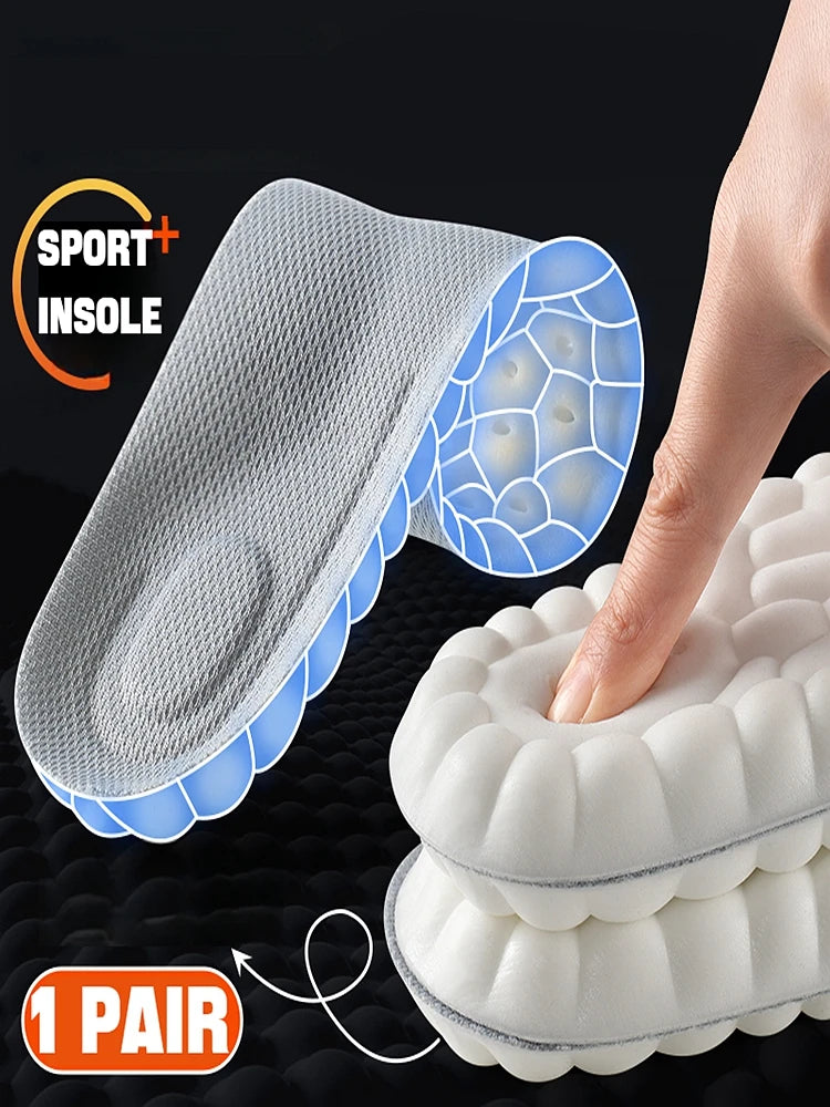 1Pair Shoes Insoles for Feet 4D Soft Plantar Fasciitis Insole Arch Support Orthopedic Inserts Sports Shock Absorption Shoe Pads