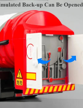 1/24 Oil Tank Truck Toy Car Model Alloy Diecasting with Pull Back Sound and Light Toys Vehicle Models