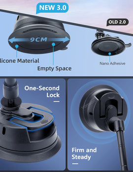 for Insta360 X3 Accessories 9cm Diameter Car Phone Suction Cup Holder for Smartphones for Gopro Hero 11 10 9 Accessories