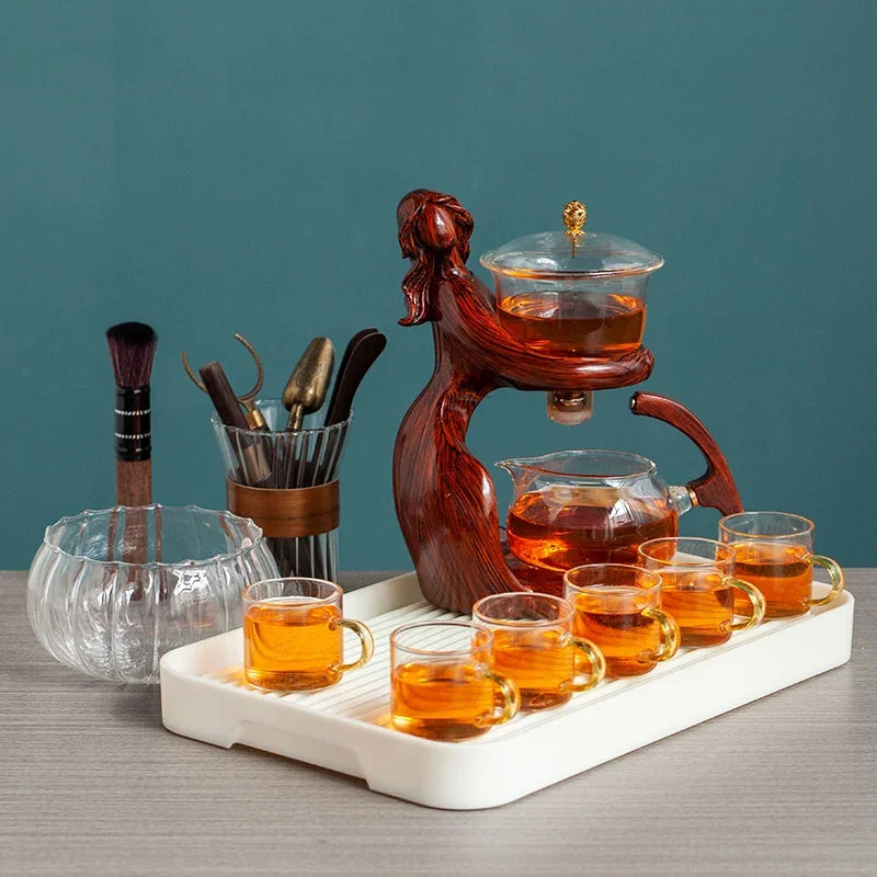 Heat-resistant Glass Teapot Holder Base Tea infusers Tea Ware Automatic Tea Set Tea Making  Kungfu Teapot Teacup