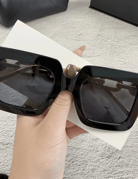 Sunglasses Trend  Anti UV Sun Glasses Square Frame High-End Eyeglasses Casual Outdoor Decorative Eyewear UV400