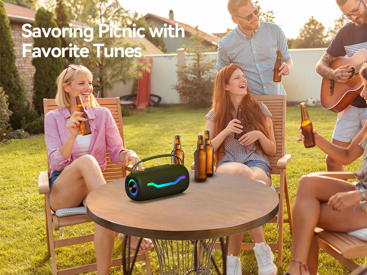 Puremic Portable Bluetooth Speaker with HD Sound, IPX6 Waterproof, Up to 18H Playtime, Karaoke Machine for Home/Party/Outdoor