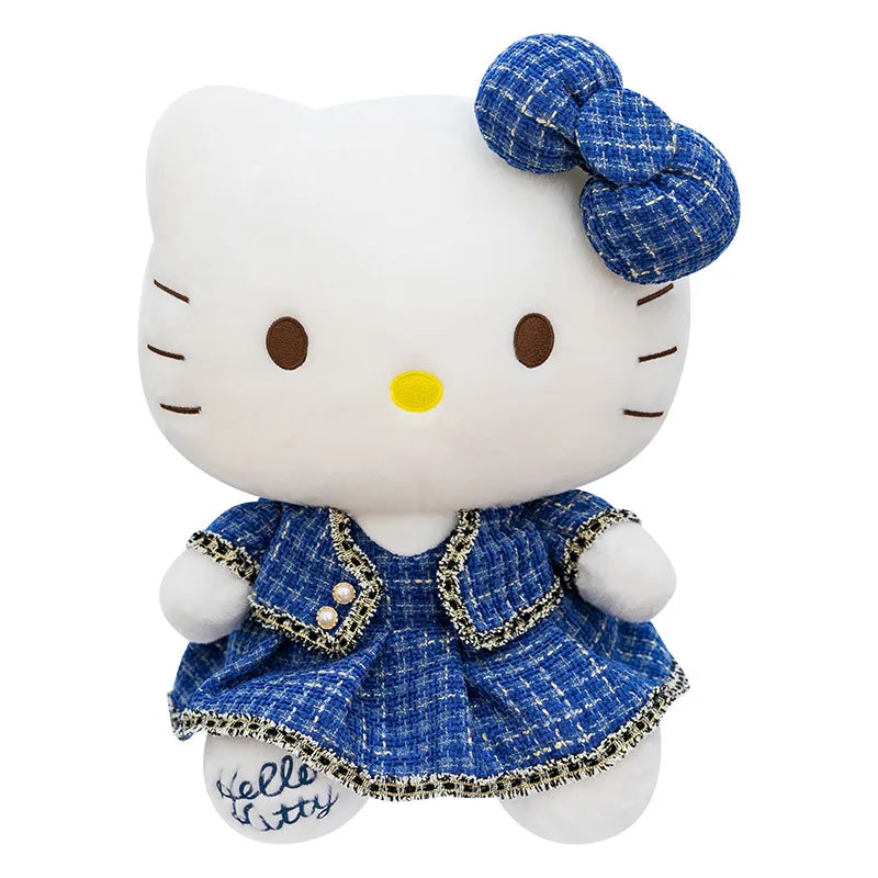 Sanrio Kawaii Hello Kitty Stuffed Doll Cute Princess Style KT Cat Plush Toy Anime Cartoon Kitten Doll for Kids Birthday Gift