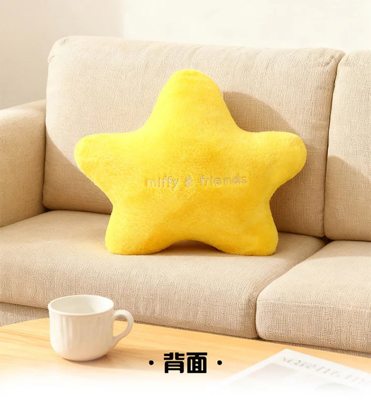 New Kawaii Miffy Stuffed Doll Miffy Star Pillow Plush Toy for Kids Anime Birthday Gift Soft Cuddly Sleeping Buddy for Girls