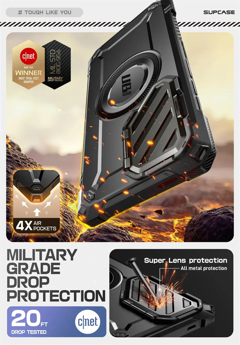 For Samsung Galaxy S25 Ultra Case UB Mag XT Heavy Duty Rugged Strong  Phone Case with Camera Cover Kickstand