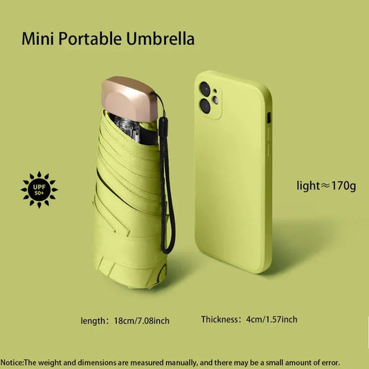 Outdoor Mini Sun Umbrella UV Protection Ultralight Folding Five-fold Umbrella Sunshade Umbrella