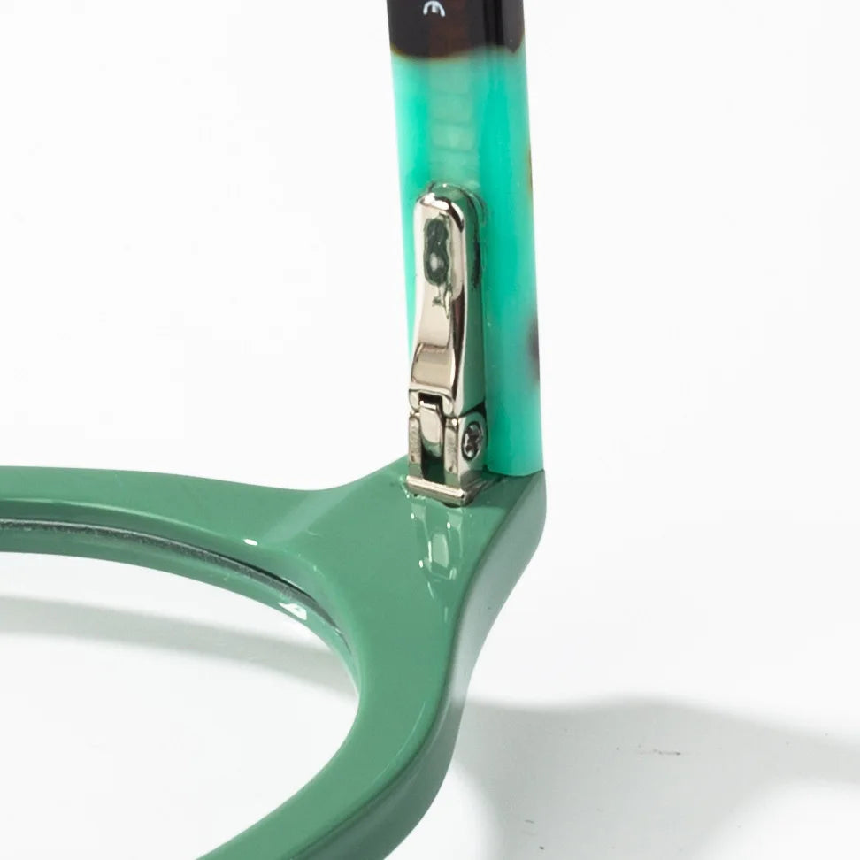 Small Size Retro Polygon Eyeglasses Green Luxury Acetate Eyewear Optical Prescription Frames