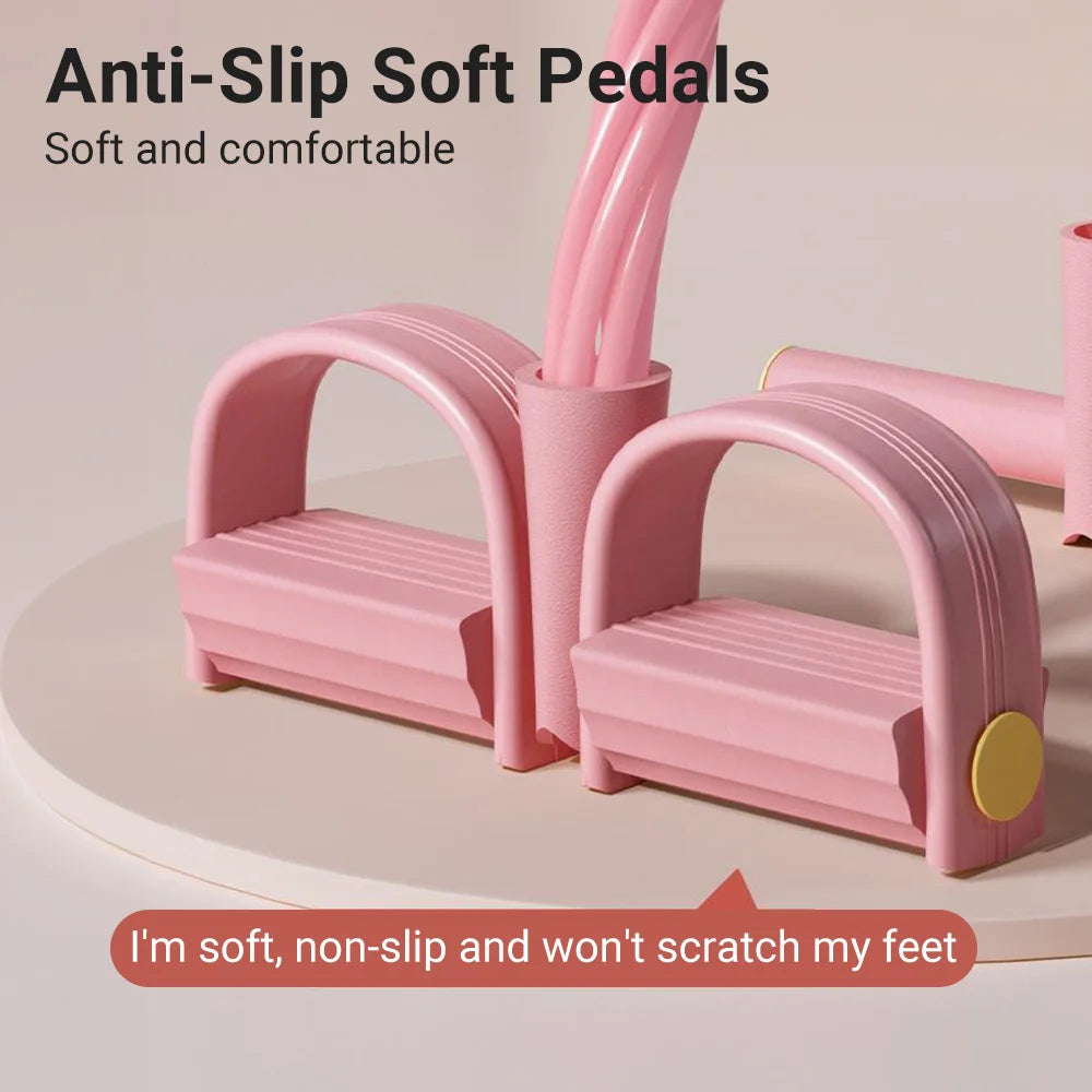 6-Tube Resistance Bands Yoga Pedal Puller Abdomen Waist Arm Training Elastic Pull Rope fitness Exercise At Home