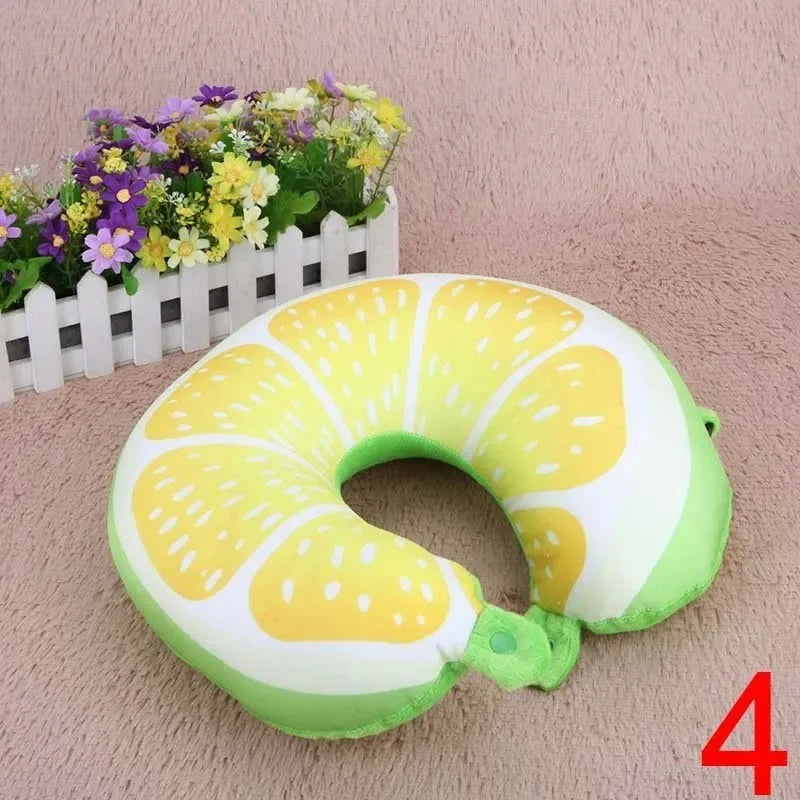 Travel Portable Fruit U Shaped Pillow Cushion Nanoparticles Neck Pillows Office Cervical Pillow Fruit Pattern Travel Pillows