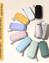 A solid color umbrella with a capsule box and a foldable umbrella for easy travel The umbrella is suitable for both sunny and r