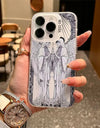 Retro Matte Angel Cupid Phone Case for iPhone 15 14 15 Plus Shockproof Hard Cover