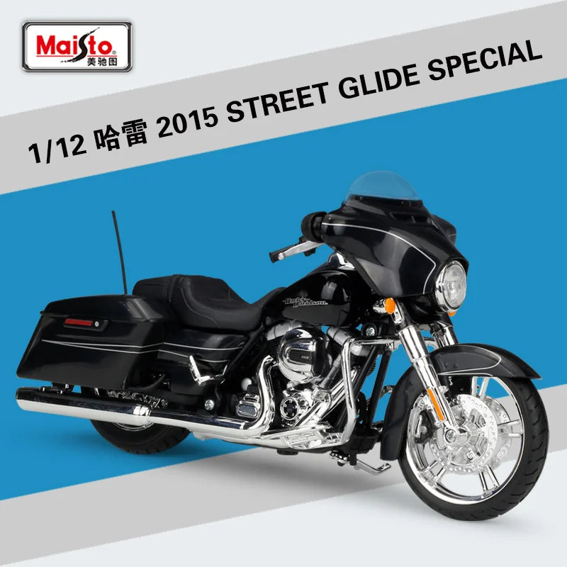 Diecast Harley Street Glide Special 2015 Motorcycle Model 1 to 12 Scale